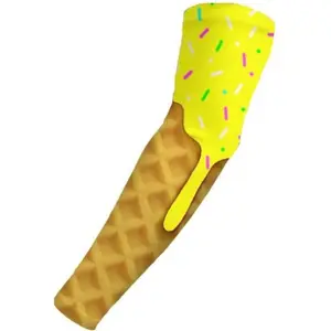 Baseball Sports Compression Arm Sleeve Lemon Yellow Ice Cream Cone Sprinkles