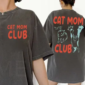 Cat Mom Club Double Sides Shirt, Cat Lover Shirt, Christmas Gift For Mom
