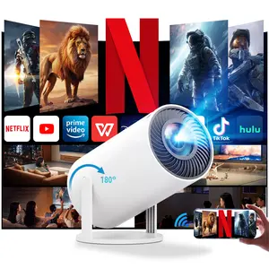 2026 Smart mini Projector with 290 ANSI Lumens, Auto Keystone Correction, Built-in 5W Speaker, Dual WiFi 6, Wireless BT 5.4, Android Native for Indoor & Outdoor Use. Portable Home Cinema Movie Theater for Backyard, Camping, Rooftop Party.