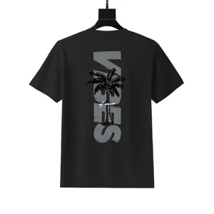 Women's Casual Round Neck T-Shirt with Coconut Tree Vibes Print, Perfect for Summer Beach Vacation and Daily Wear, Stylish Comfortable Top, Tshirt Essential Everyday