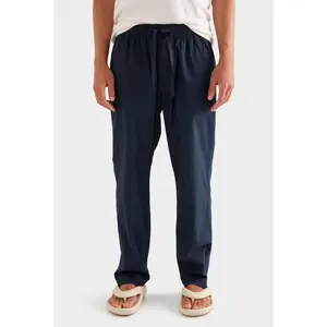 Relaxed Poplin Pant - Navy