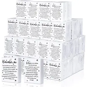 120 Bulk Memorial Facial Tissues Inspirational Poem Funeral Pocket Tissues 3 Ply Mini Travel Size Tissue Packs Individual Memorial Funeral Tissues for Funeral Guests Relatives Family Friends