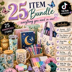 25-Piece Bookish Bundle, Pre-Selected Themed Set - Relaxation Box, 1-Size Creative Gift for Office Stationery & Presentation Supplies
