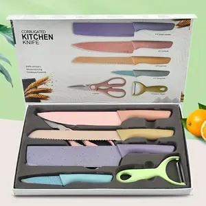 Kitchen Knife Set, 1 Count Colorful Kitchen Knife Set with Storage Box, Non-stick Coating Chef Knife Set for Cooking & BBQ & RV