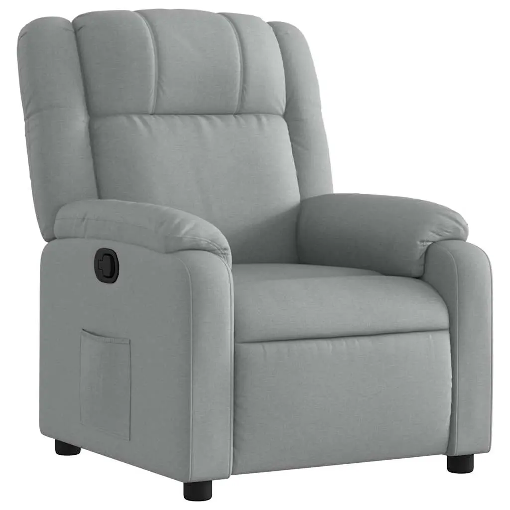 vidaXL Recliner Chair, Adjustable Reclining Armchair for Elderly, Wingback Recliner for Home Theater Cinema, Modern Style, Light Gray Fabric 373536