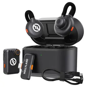 Hollyland LARK M2S Combo 2-Person Wireless Microphone System with USB-C to Lightning - Universal Compatibility (2.4 GHz, Space Gray)