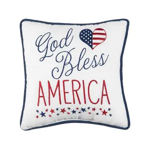10" x 10" God Bless America Throw Pillow by Valerie