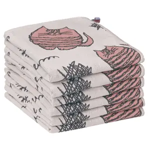 REGALWOVEN Kitty Pattern Kitchen Towels for Home Decor, Absorbent with Hanging Loop, Tea Towels Dishcloths for Animal Lovers, 14 x 16 Inch 6 Pack