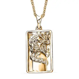 Dragon Bar Pendant Necklace in 10K Yellow Gold 4.75 Grams 20 Inches Christmas Gifts