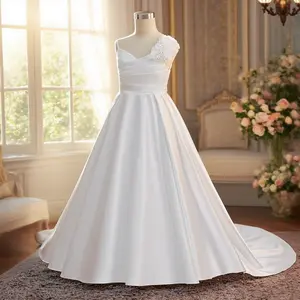 680 Kids Long dress with train for poet violin and piano performance birthday party evening dress