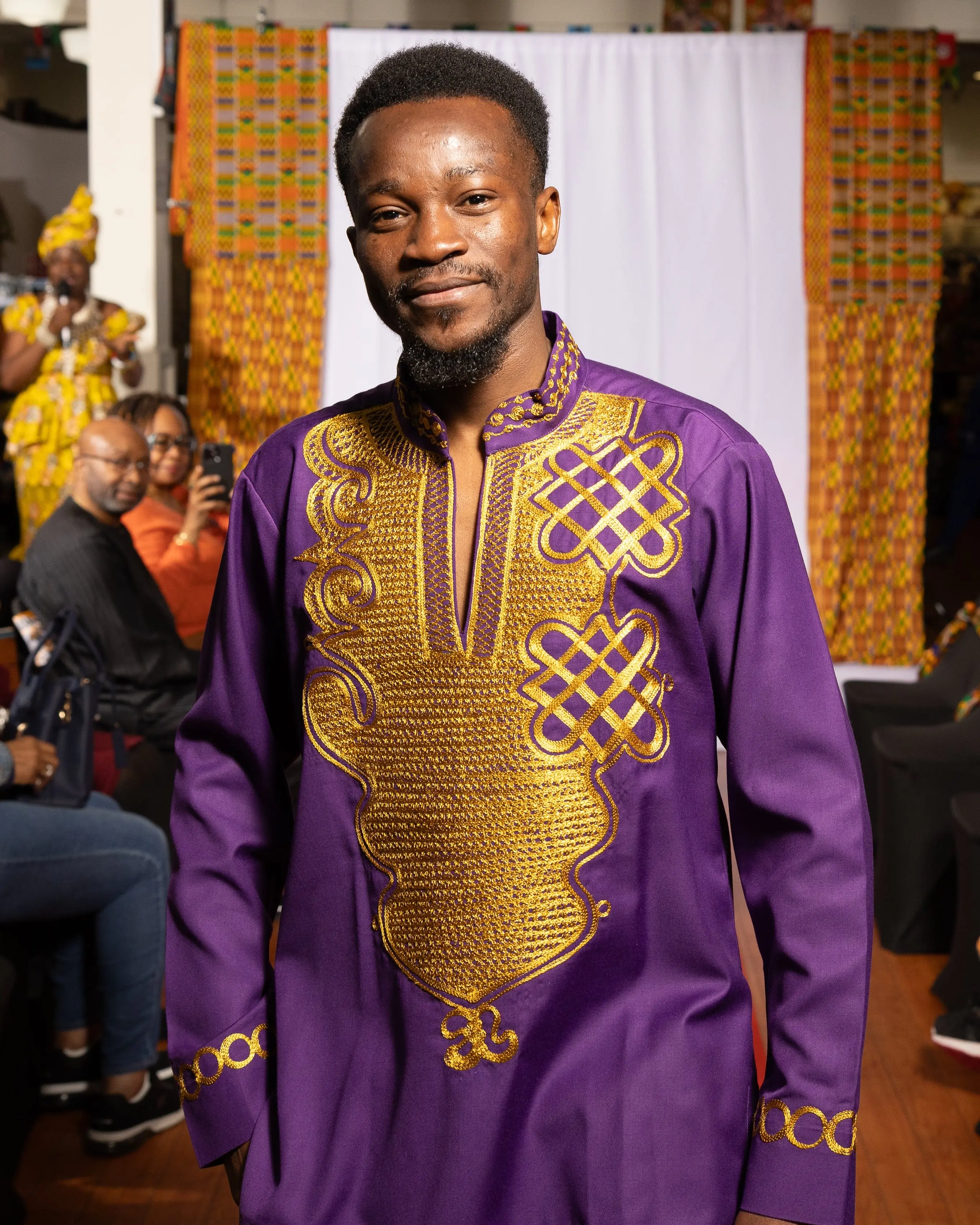 Mandela Purple & Gold Royalty Dashiki Suit