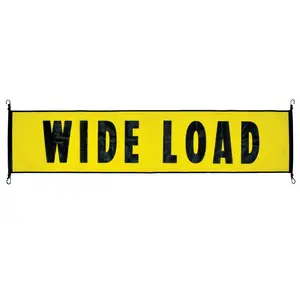 VULCAN Wide Load Banner with Heavy Duty Metal Hooks - Stretch Cord Mesh - 18 Inch x 84 Inch Steel Vinyl