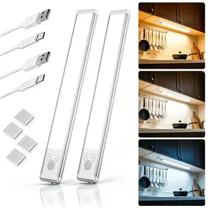 Under Cabinet Lights, 89-LED Motion Sensor Cabinet Light, Magnetic Dimmable USB Rechargeable Light Bar, 1500mAh Wireless Closet Light for Kitchen, Wardrobe, Pantry, Stairs summervibes☀️