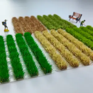 4 Static Flocked Grass Strips, Rice Field Model, Artificial Railway Lawn, DIY Model Railway Scene, Miniature War Game Terrain, Train Landscape