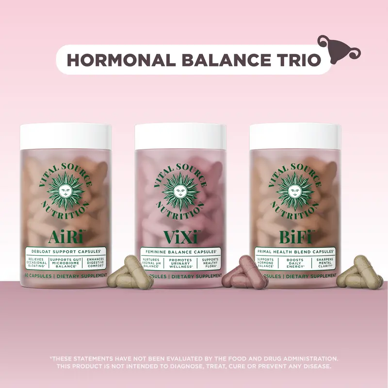 Hormonal Balance Trio - Feminine Balance Capsules + Primal Health Blend Capsules + Debloat Support Capsules