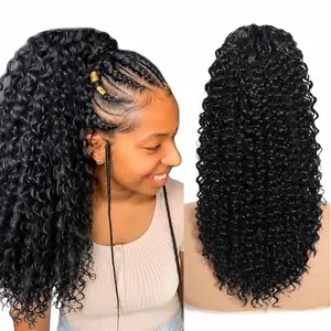 Curly Drawstring Ponytail Extension for Black Women 20 Inch Afro Kinky Curly Ponytail Drawstring Hair Extensions Synthetic Pony Tails Hairpiece for Daily Use
