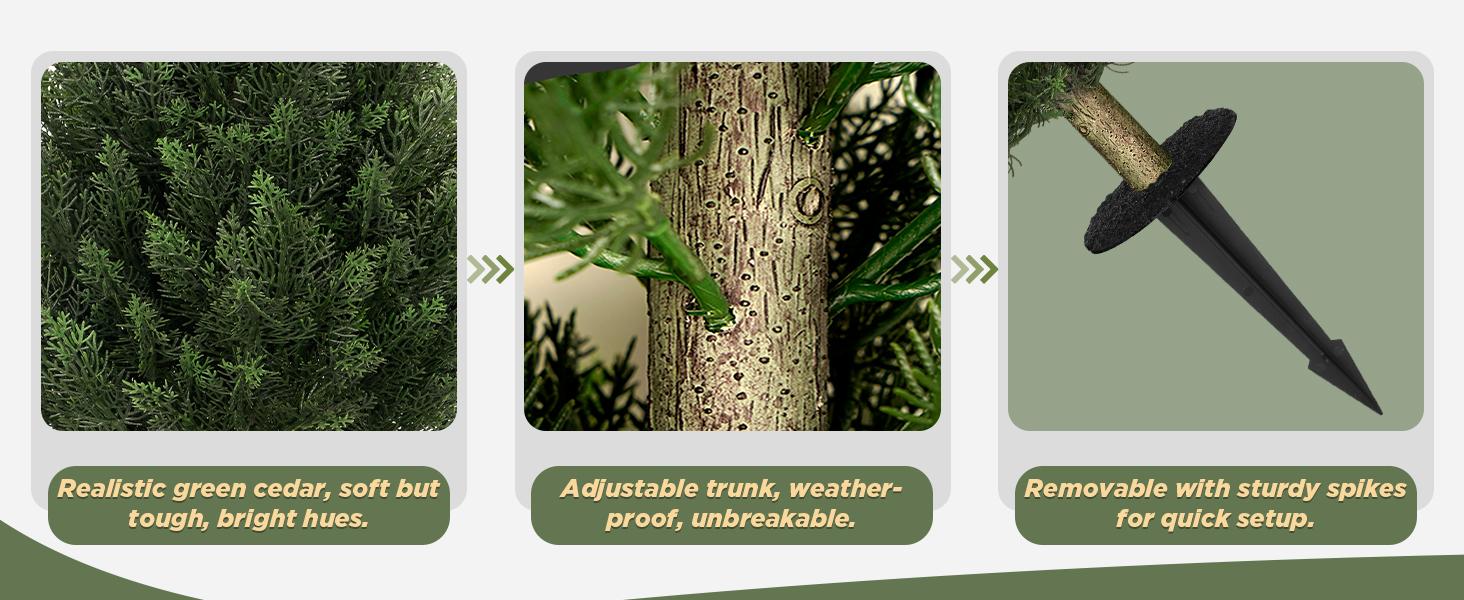 (2 Pack) 2ft Tall Artificial Cedar Shrub Ball Tree with Spike | UV-Resistant Outdoor Plants for Pots & Landscape, Fake Plants Suitable for Garden, Porch, Balcony & Indoor Decor (2 Pack) 2ft Tall Artificial Cedar Shrub Ball Tree with Spike | UV-Resistant Outdoor Plants for Pots & Landscape, Fake Plants Suitable for Garden, Porch, Balcony & Indoor Decor