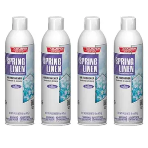 Champion Sprayon Water-Based Air Freshener Spray 14 oz, Odor Control Room Freshener, Fresh Linen (4 Pack)