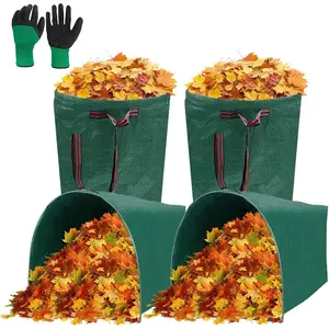 4Pack 40 Gallon Dustpan Type Lawn Bags  Collapsible Heavy Duty Leaf Bags Yard  bags Collecting Leaves Lawn Grass Branches