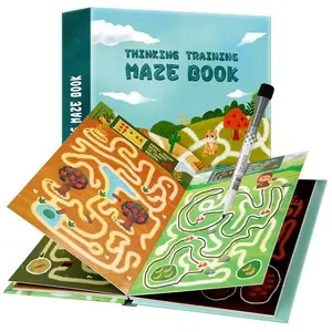 Fun Maze Book 0.52, Erasable Concentration Training Maze Toy, Logical Thinking Educational Toy & Board Game