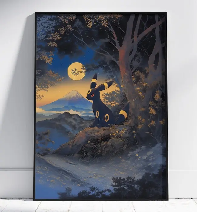 Umbreon Poster, Japanese Tapestry Style, Bedroom Wall Art - POSTER NO FRAME