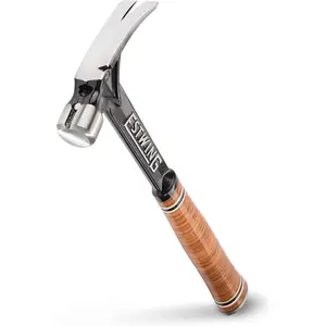 Ultra Series Hammer - 15 oz Short Handle Rip Claw with Smooth Face & Genuine Leather Grip - E15SR