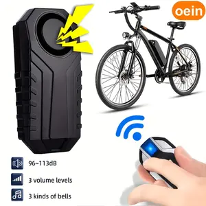 Wireless Bike Alarm with Remote Control, 113Db Anti-Theft Vibration System for Motorcycles And Bicycles, Vehicle Security Alarm (In Black)