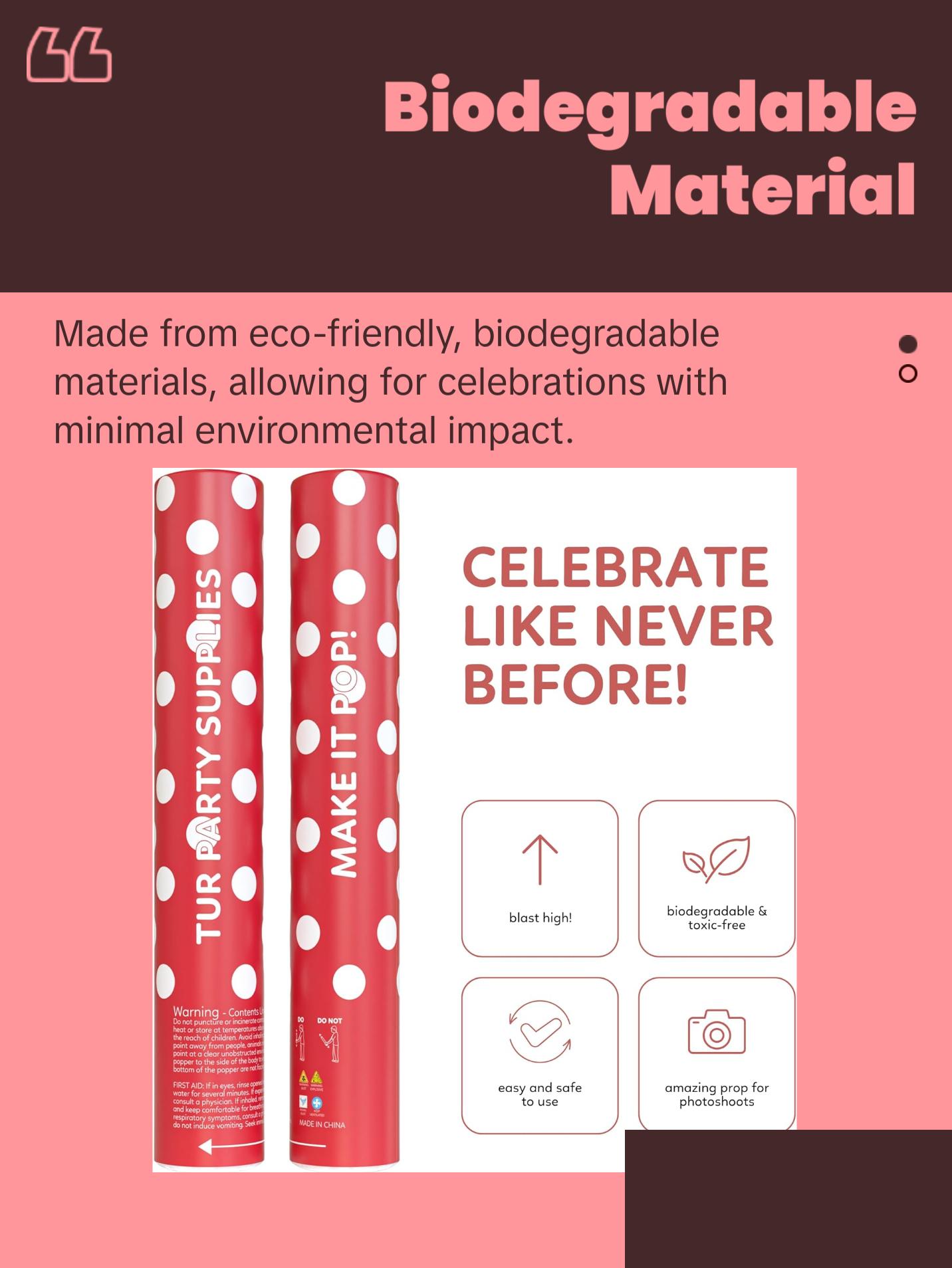 2 Pack Red Powder Cannon Poppers (12 Inch)