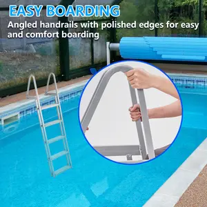 Removable Dock Ladder - 3/5 Steps, 350/500lbs Load Capacity, Aluminum, Nonslip, for Lake, Marine Boarding, Pool