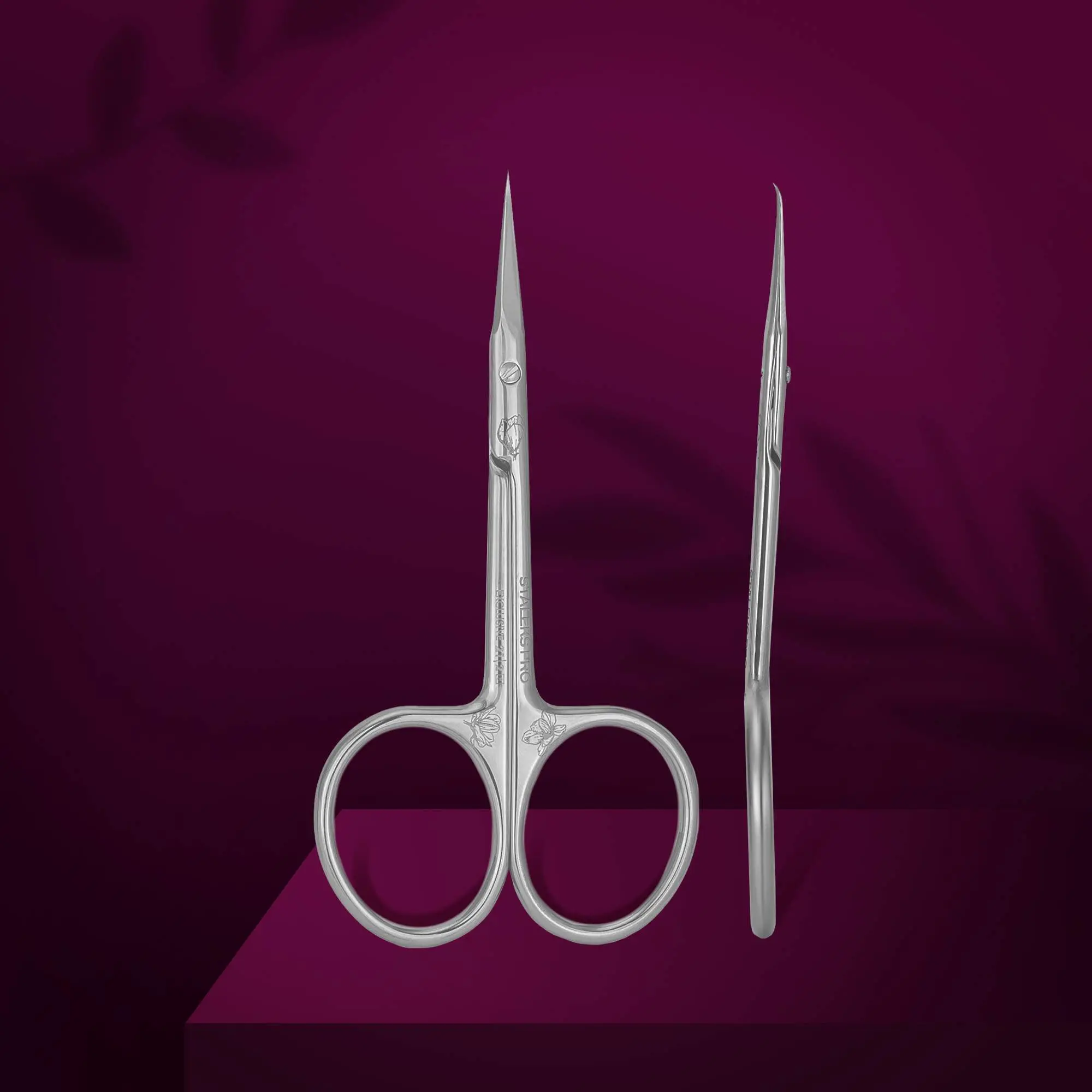 Professional cuticle scissors with hook Staleks Pro Exclusive 21 Type 2 (Magnolia)
