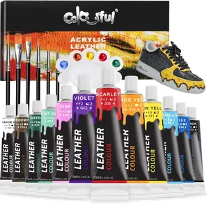 Colorful Acrylic Leather Paint Set, 12 Colors Leather Paint for Shoes| Leather Accessories | Premium Shoe Paint Kit for Snk | Bags | Purses | Waterproof, Flexible, Long-Lasting Sneaker Paint Kits