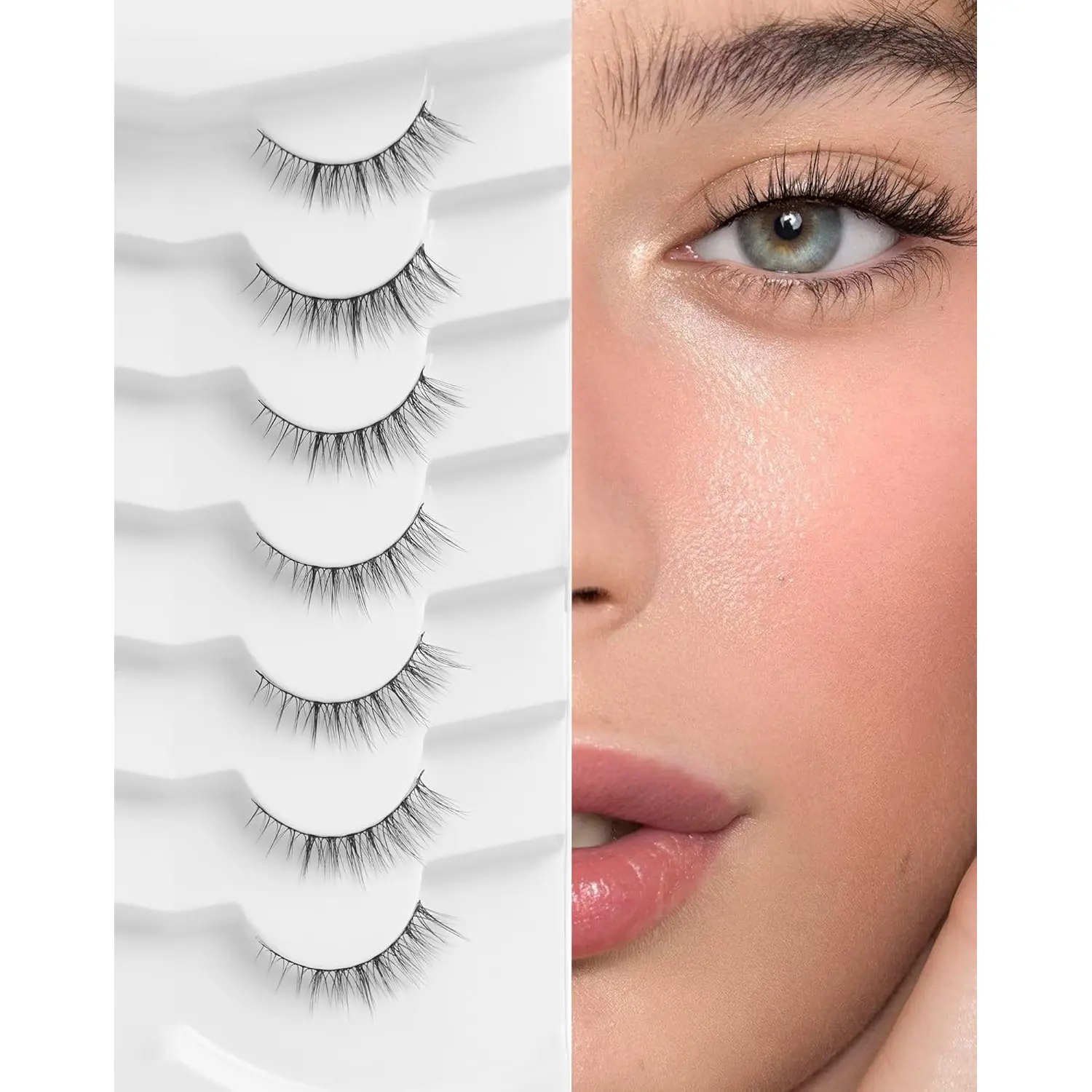 Natural Lashes Natural Eyelashes Short Eyelashes Natural Look False Eyelashes Wispy Eye Lashes 10mm Small Lashes Fake Lashes K50