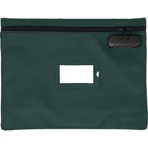 Notary Bag with Lock | 14x11 inch | Green | Zipper Notary Supplies Bag | Locking Notary Bag for Notary Kit, Stamp, Embosser, Ink Pad, and Valuables | Locking Document Bag | Journal Carrying Case