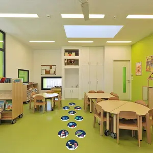 Cartoon Fun Square Wall Stickers, 3 Sizes 15x15cm/20x20cm/30x30cm, Self-Adhesive Floor Decals for Classroom Bedroom Living Room Decor