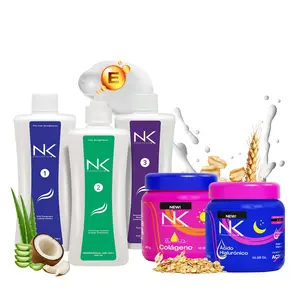 NK Professional Care. Complete Hair Straightening Treatment Kit Steps 1,2,3,4. Hair Surgery with keratin, post-treatment shampoo and Moisturizing Hair Masks with Hyaluronic Acid and Collagen. 15oz