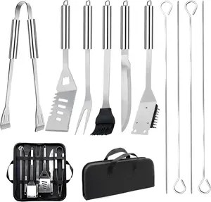 BBQ Grilling Accessories Set 11PCS, Stainless Steel Grill Tools Kit with Storage Bag, BBQ Utensils Set for Outdoor Grill Camping Backyard Cooking, Grill Tools Set Gift for Dad Men