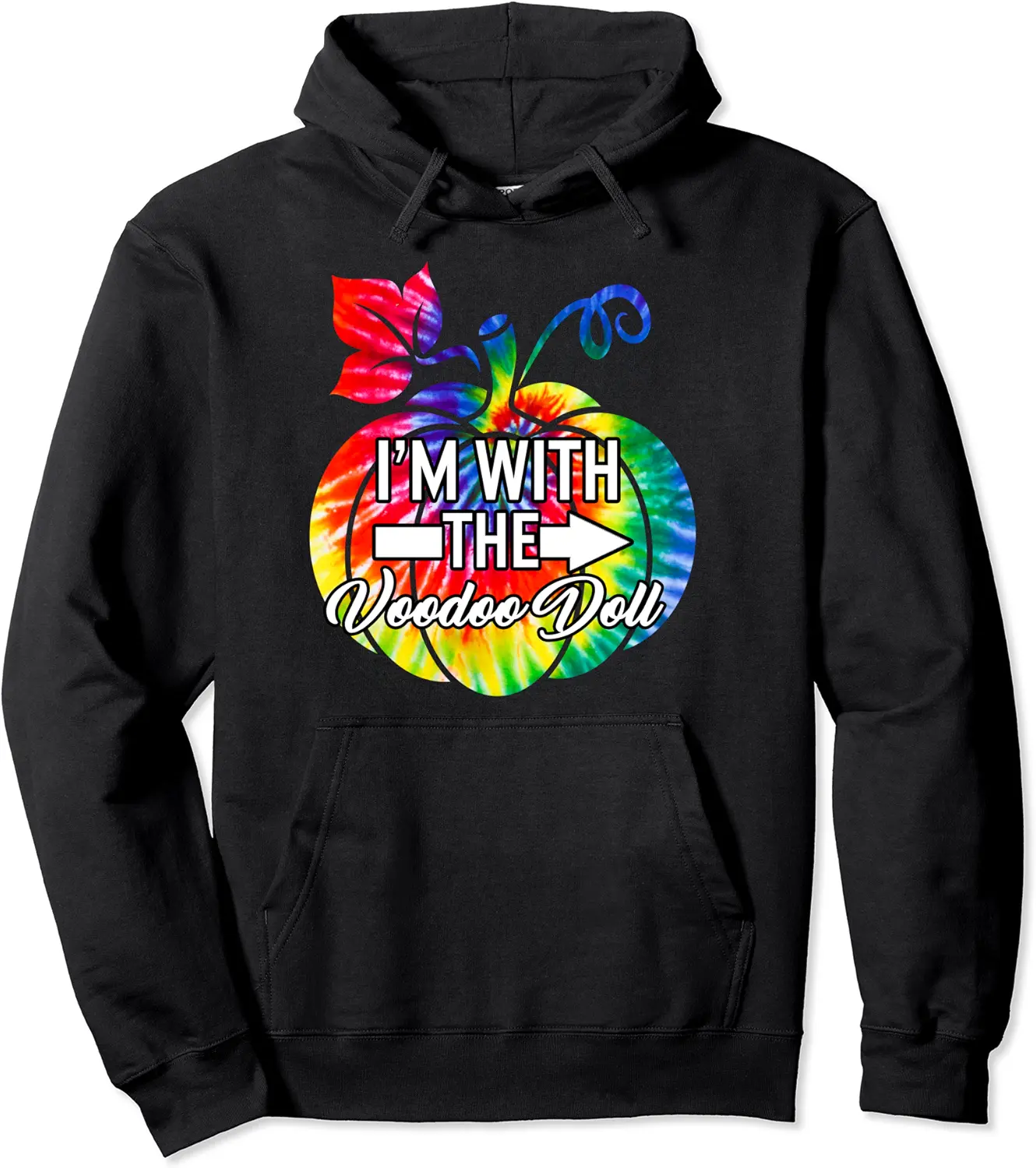I'm With Voodoo Doll Couple Matching Halloween Costume Tie D Pullover Hoodie - Anarosavill Shop 42B0BRTS6VKZ