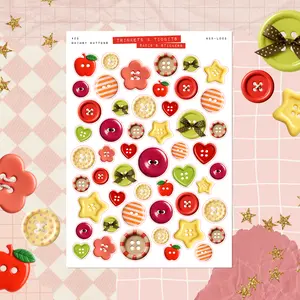 Whimsy Buttons • Junk Journal Sticker Sheet • Trinkets & Tidbits • Scrapbook Stickers • Vision Board • Retro Vintage Y2K Aesthetic