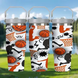 1pc 30oz Basketball,Stainless Steel Tumbler,Leak-Proof with Lid,High-quality materials,Suitable for use in gyms, workplaces, outdoor picnics and gatherings,Best gifts for birthdays, Valentine's Day and other holidays