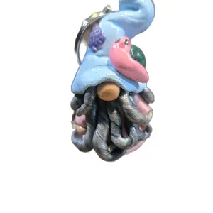 Willowstar Magick & Mystics Mini Gnome Mushling Keychain Hand-Sculpted Polymer Clay OOAK Art Whimsical Keychain Fantasy Miniatures Witchy Vibes GnomeLove HandmadeGift