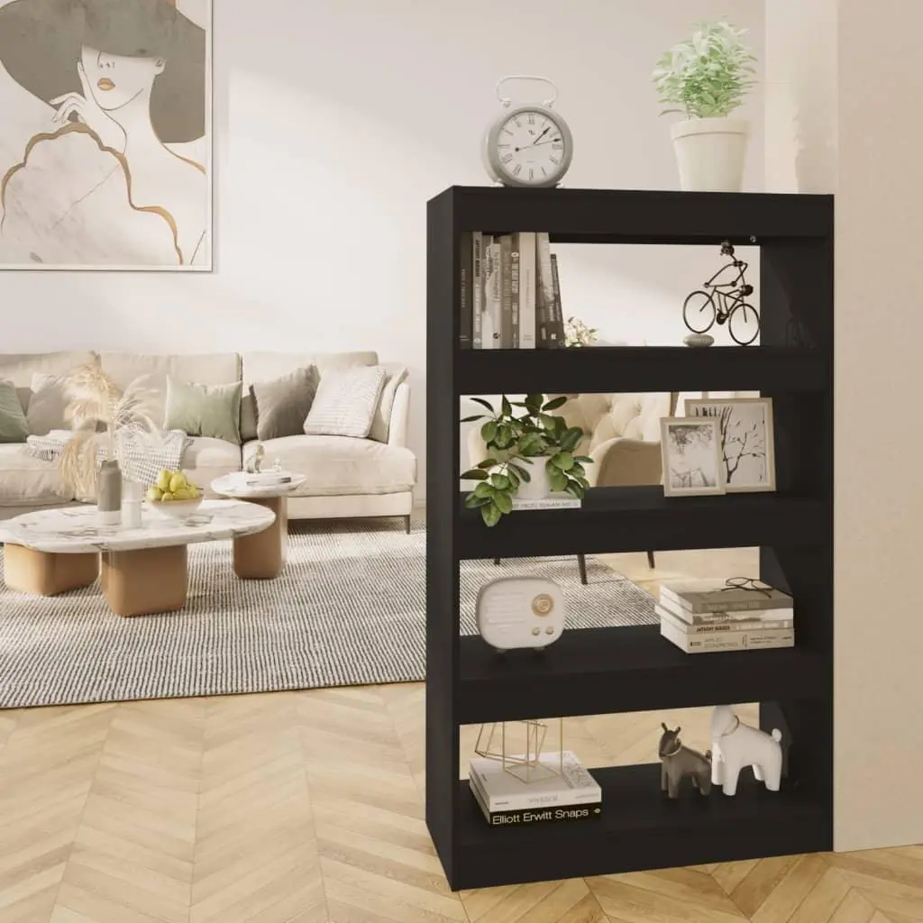 Book Cabinet/Room Divider Black 31.5"x11.8"x53.1" Engineered Wood