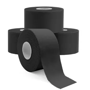 Athletic Tape, Easy Tear Sports Tape with Serrated Edges, Strong Adhesion, No Residue, Ideal for Gymnastics, Boxing, Lacrosse, Hockey and First Aid (Black, 1.5 in x 45 ft, Pack of 4)-USA