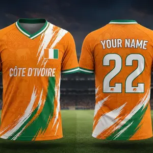 Personalized Côte d'Ivoire Soccer Jersey, Custom Name Number Ivory Coast Football Shirt, Ivorian Fan Gift Team Jersey