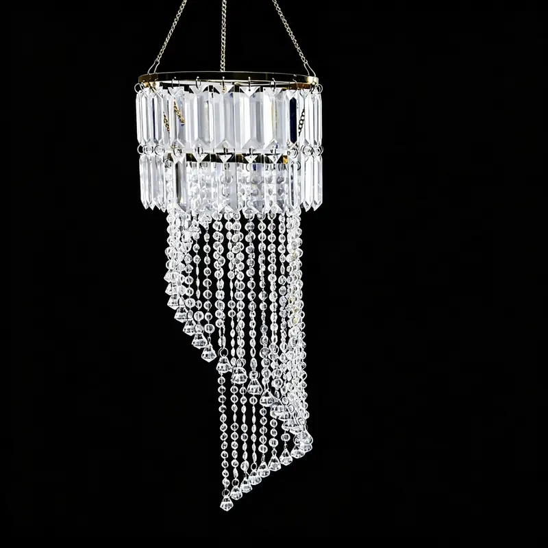 Vectolum Mixed Type Crystal Strip Hanging Decor, No Wiring Required, Reusable Thick Material, Decoration Items, Creative Birthday Party & Wedding Decorations, Home Decor Ornaments, Room Ornaments