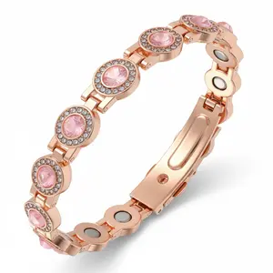 Magnetic Bracelet for Women with 3500 Gauss Magnets Trendy Stack Bangle Stretch Bangle Elegant Casual Attire & Gift for Women 22cm