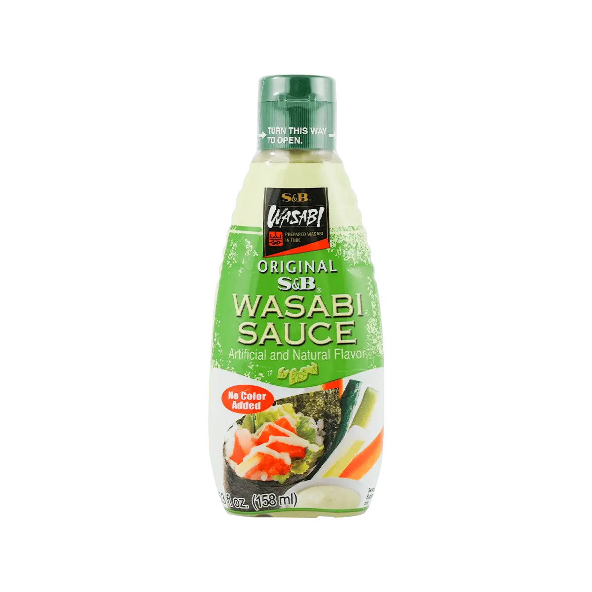 S&B Japanese Wasabi Paste 158ml - Authentic Flavor for Sushi, Sashimi, Seafood & Soba Noodles - Natural Green Color