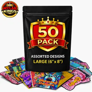 50 Pack Large 6" x 8" Large Organizer Bags Bundle Assorted Designs