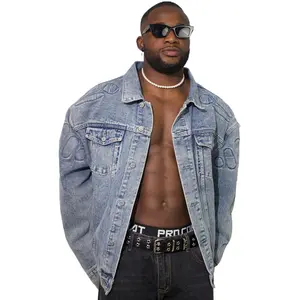 Baggy jean jacket Denim Jacket Men streetwear Plus Size Jean Jackets Washed Classic Casual Coats Button Fashion Distressed Jacket Outwear Menswear