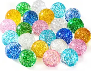 24PCS Glitter Bouncy Balls Bulk High Bounce Party Favors for Kids, Easter Basket Stuffers & Goodie Bag Fillers