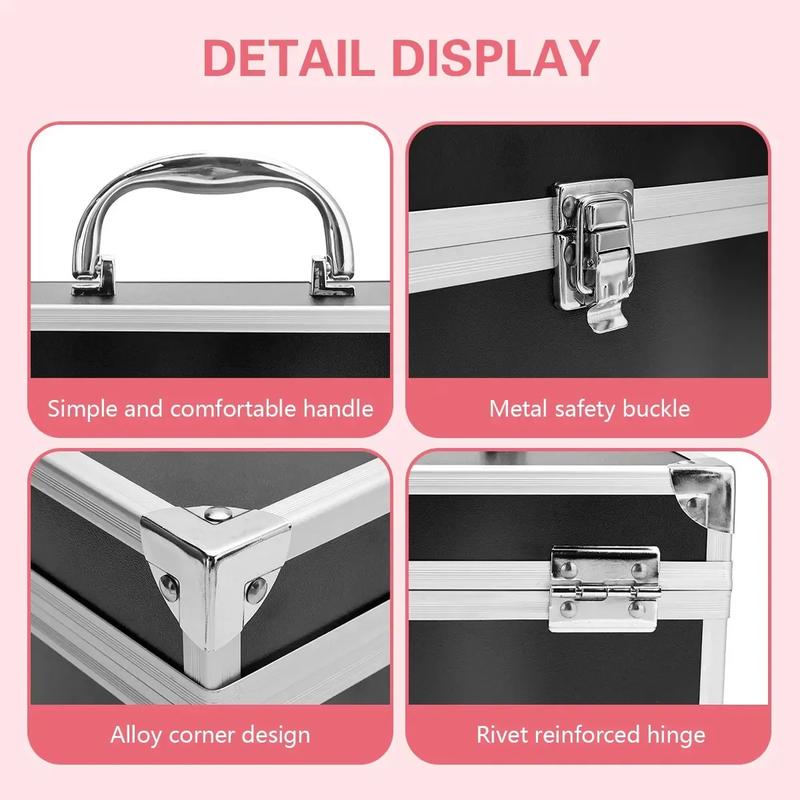 3-Tier Makeup Organizer with Mirror - Portable Mini Storage Beauty Box, Jewelry Case & Nail Art Toolbox for Professionals, Compact Design, Highquality Case, Travelfriendly Users